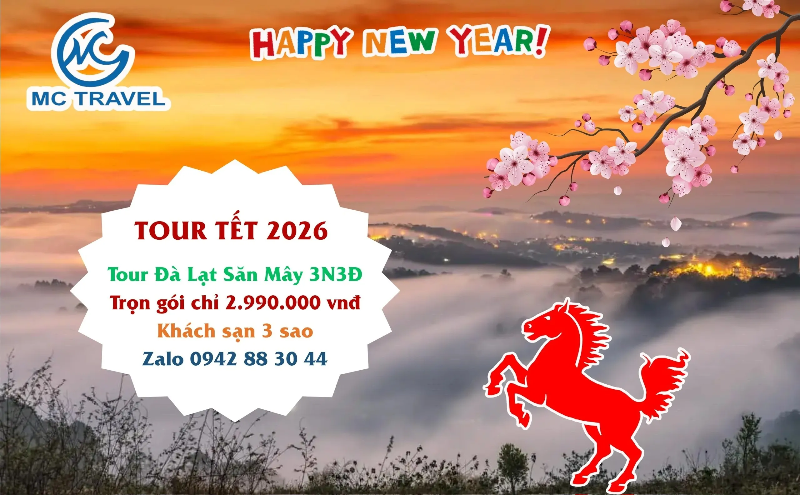 TOUR ĐÀ LẠT SĂN MÂY 3N3Đ TẾT 2026